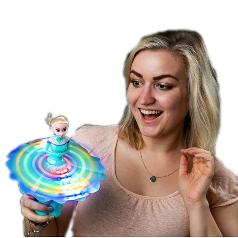 Musical Light Up Flashing Frozen Ice Princess Spinning Wand