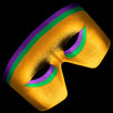 Masquerade Purple, Green, Gold Unlit  Metallic Mask Mardi Gras