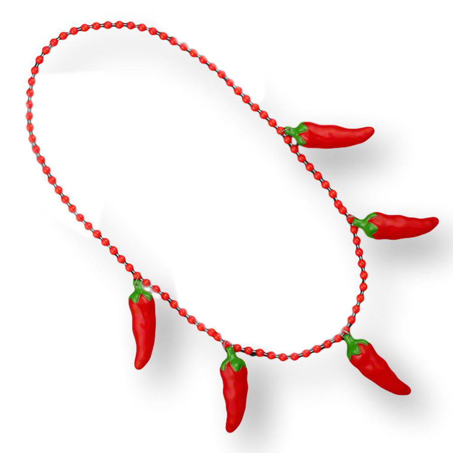 Non Light Up Five Jumbo Charm Chili Pepper Necklace for Cinco de Mayo