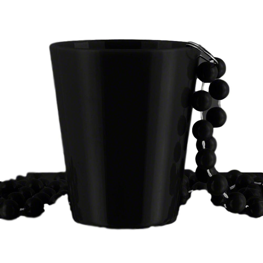 Non Light Up Black Shot Glass on Black Beaded Necklaces