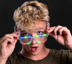 Light Up Pixel Brick Transparent Multicolored Sunglasses