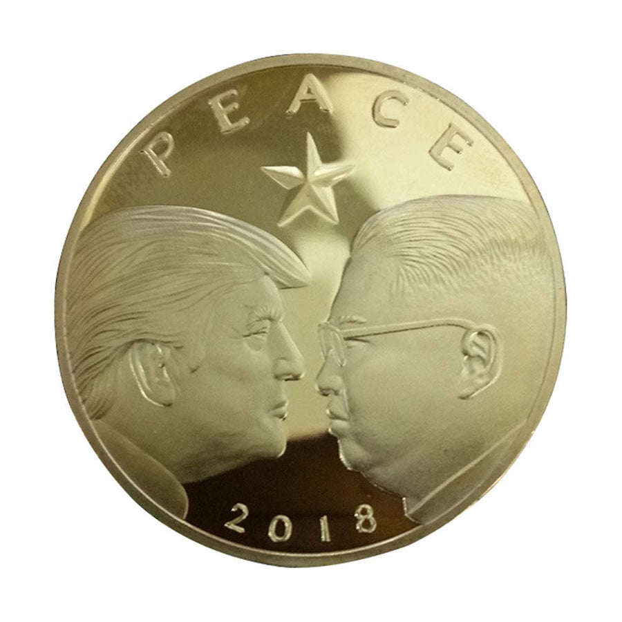 Peace 2018 Donald Trump and Kim Jong Un Commemorative Gold Coin