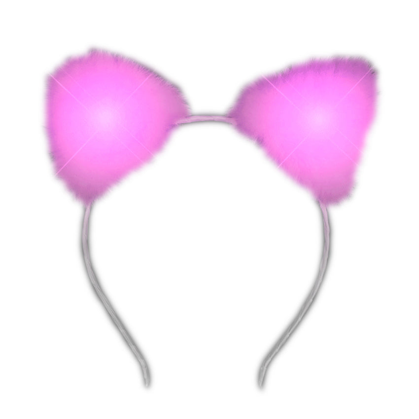 Pink LED Soft Cat Ears Headband