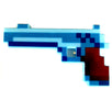 Light Up Pixelated Warrior Pistol Gun Blue