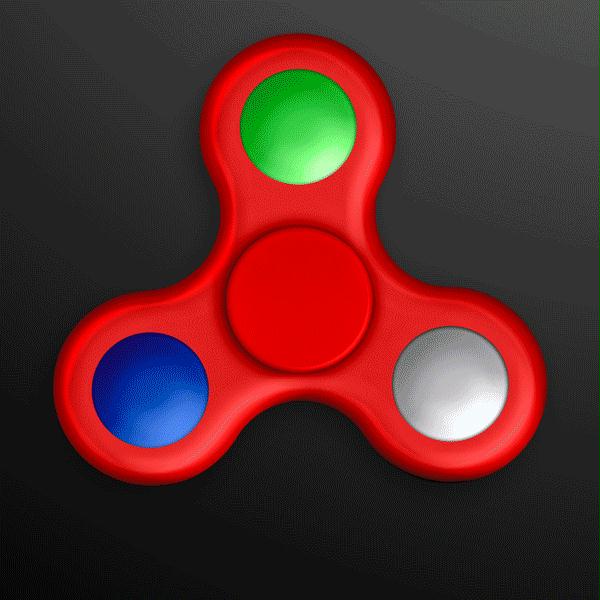 Red Spin Activated LED Light Up EDC Fidget Spinner