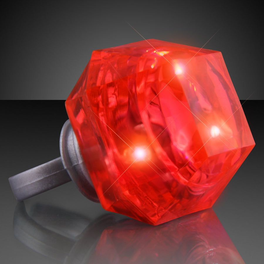 Large Ruby Red Fashionable LED Gem Ring for Parties