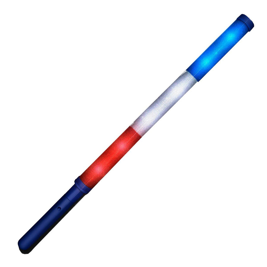 USA Independence Day Red White and Blue Flashing Stick Baton for 4th of July