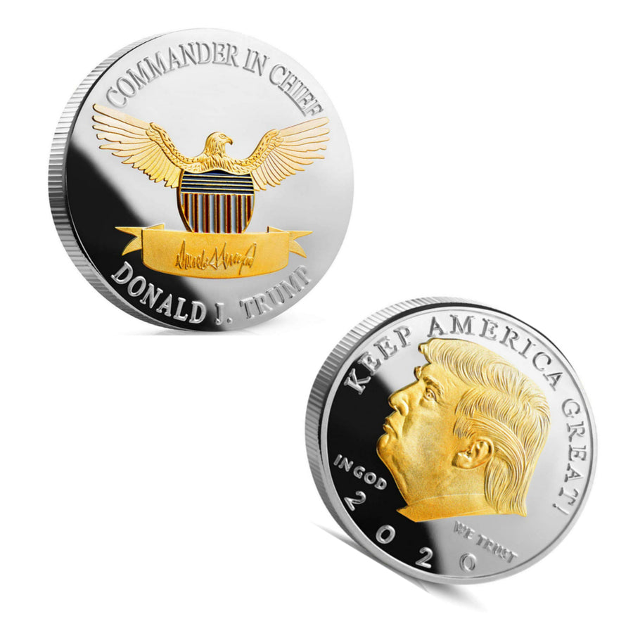 2020 Gold on Silver Liberty Donald Trump Plated Commemorative Coin