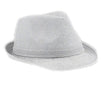 Soft Silver Fabric Fedora Non Light Up