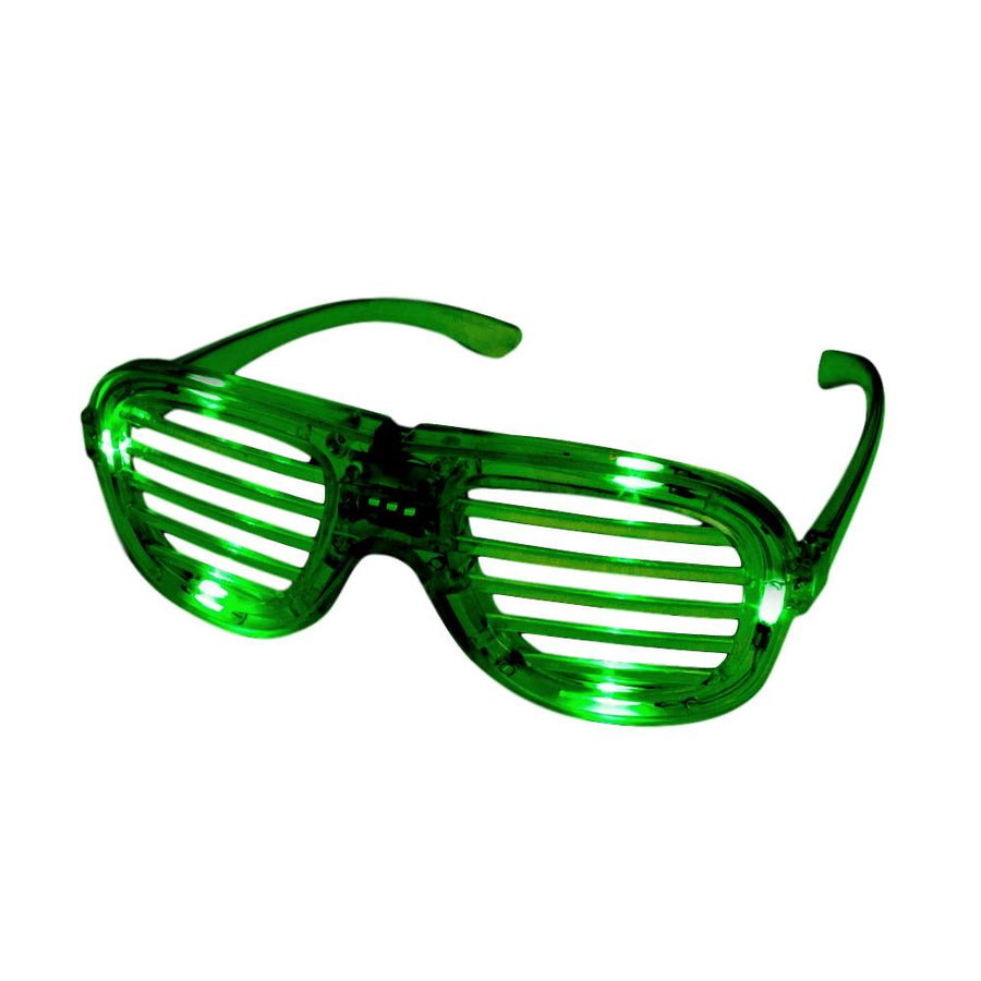 Green Slotted Rock Star Shutter Sunglasses Pack of 6