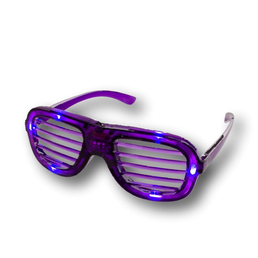 Purple Slotted Rock Star Shutter Sunglasses Pack of 6