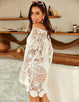 White Knitted Hollow out Beach Dress