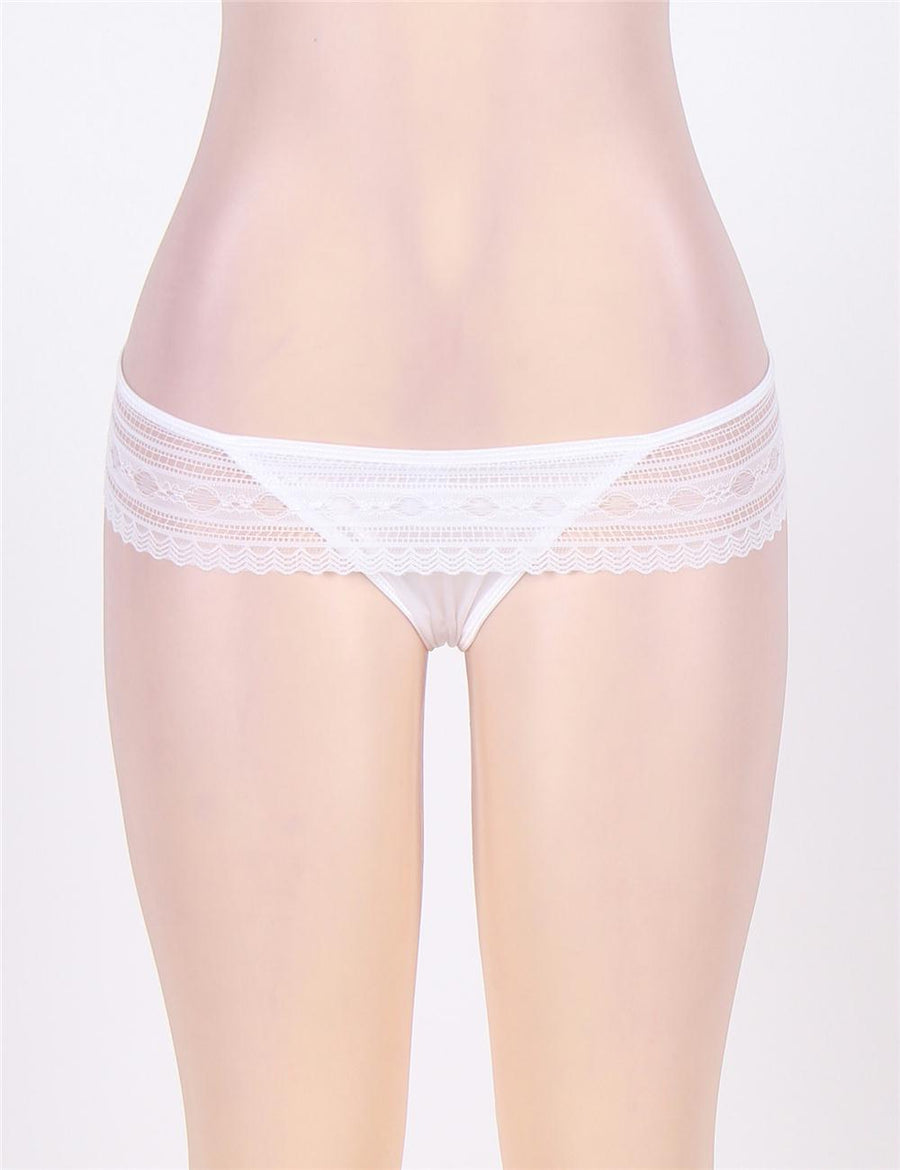 White Lace Trim Scalloped Sexy Panty