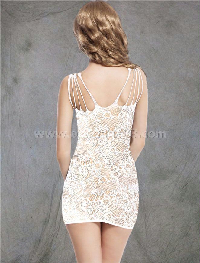 Strappy lace chemise dress