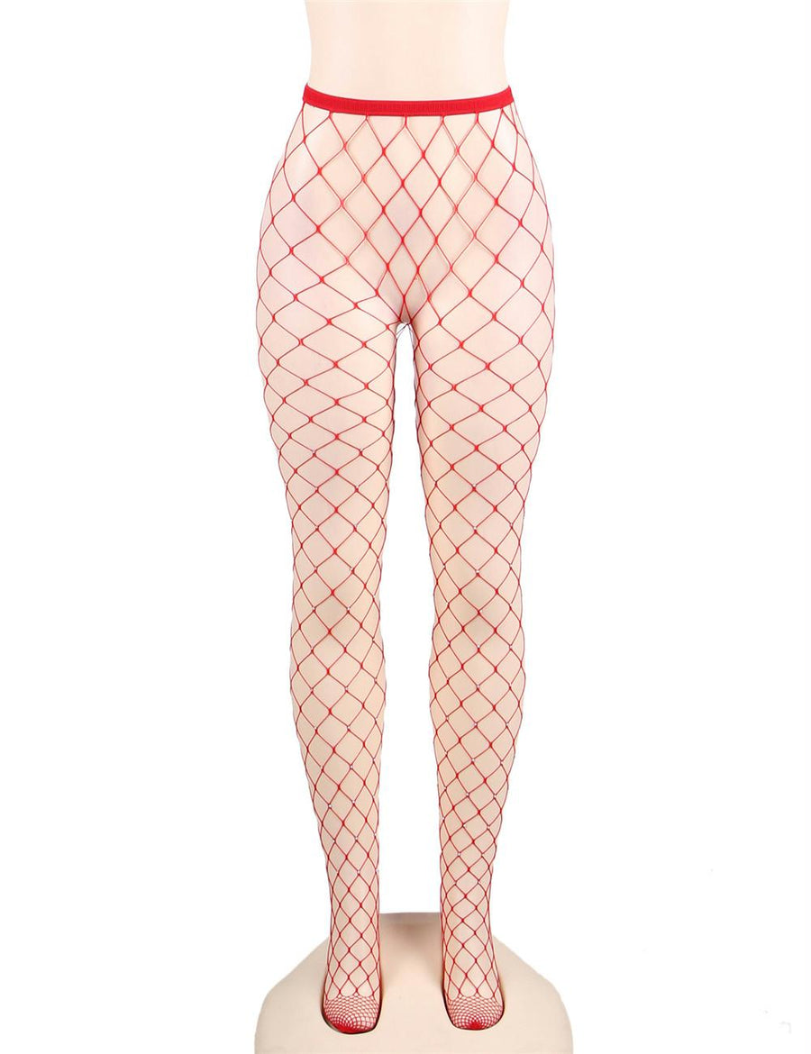 Valentine's Day Fashion Red Sparkle Fishnet pantyhose