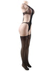 Plus Size Flower Pattern Fishnet BodyStocking