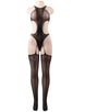 Plus Size Flower Pattern Fishnet BodyStocking