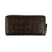 Leather Number Embossed Wallet - Brown