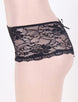 Black Open Crotch Floral Lace Panty