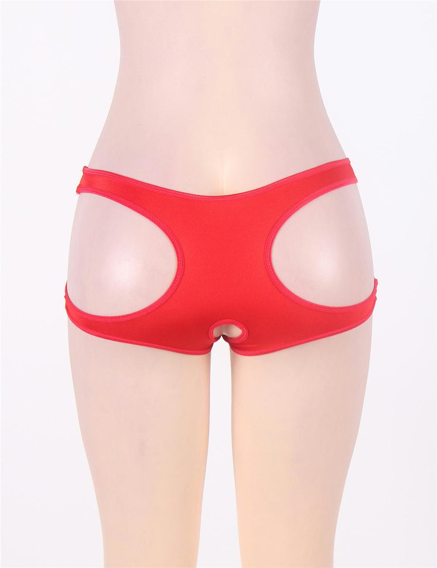 Sexy Cut Out Open Crotch Red Panty