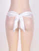 White Mesh Big Bow Ruffled Thong