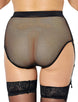 High Waist Side Garter Fishnet Panty