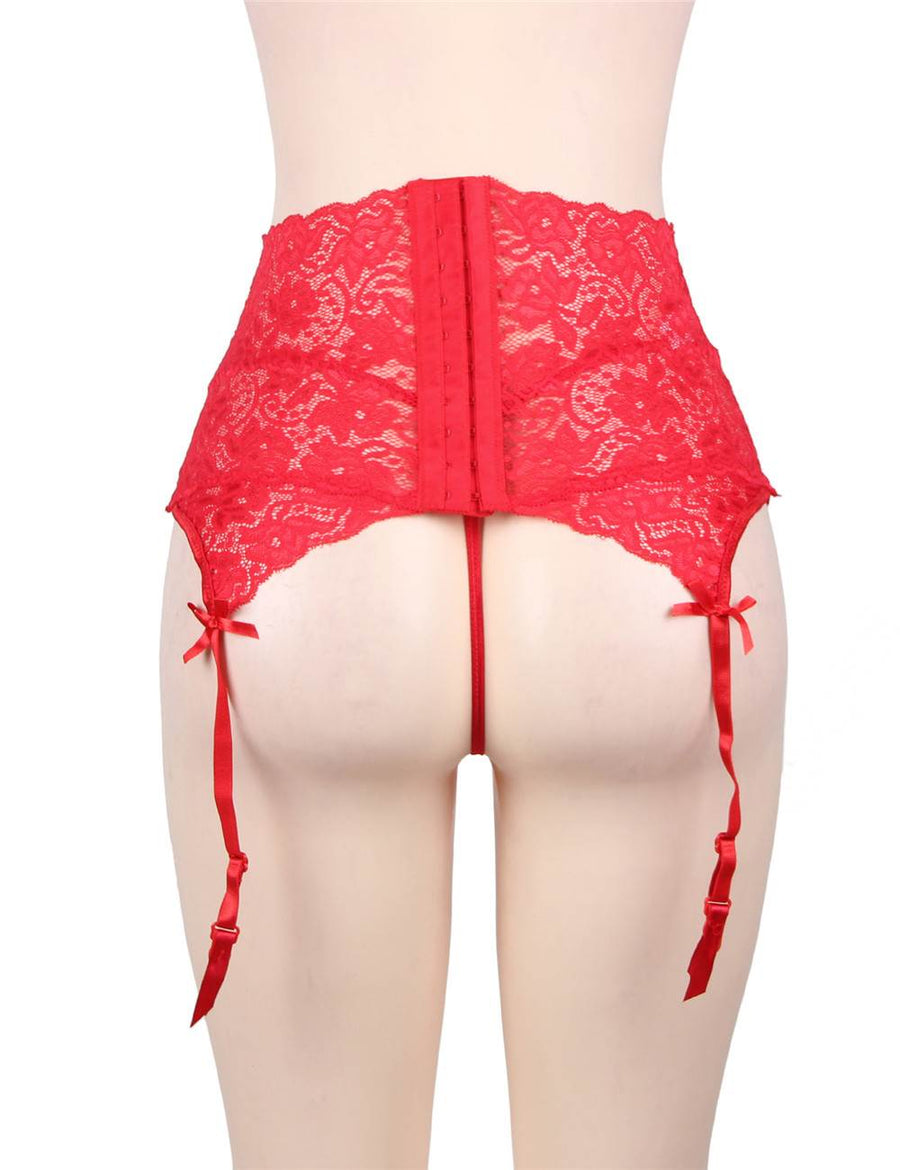 Red Sexy Lace Garter Panty