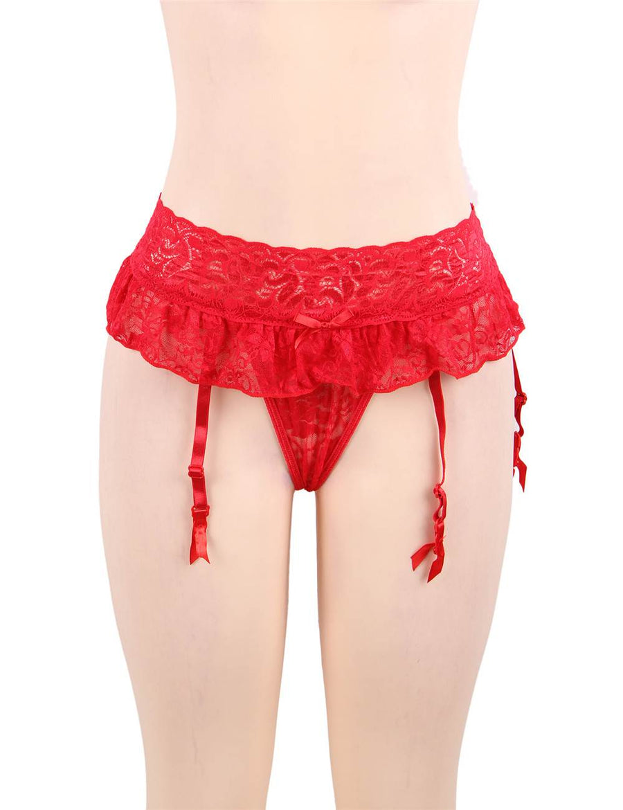 Red Sexy Lace Garter Panty