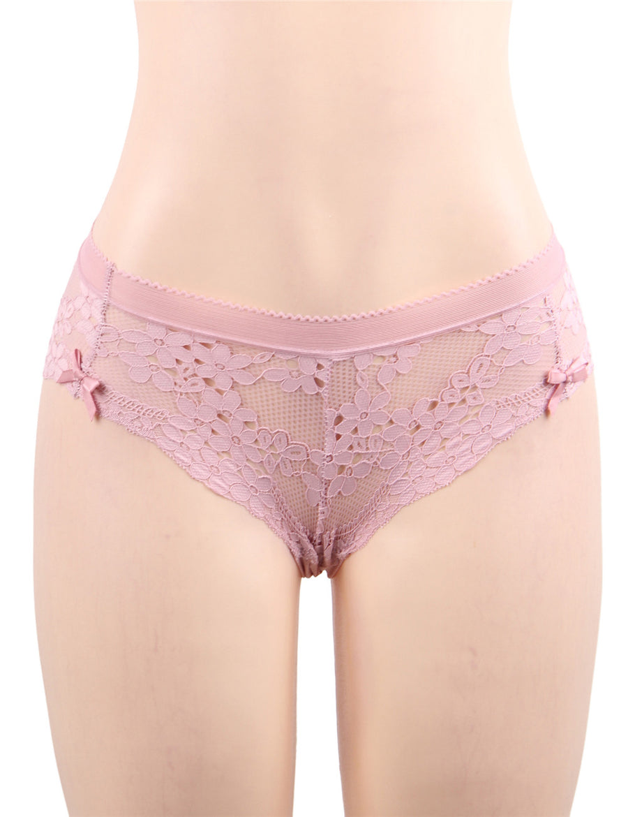 High Quality Pink Sexy Floral Lace Panty