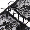 Black Open Crotch Floral Lace Panty