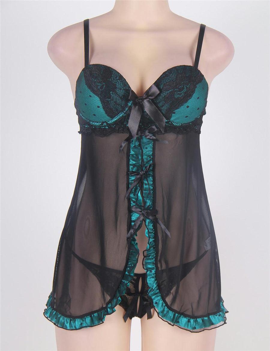 Cup Black Lace Lingerie With Panty