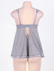 Grey Plus Size Babydoll With Lace Trim