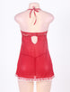 Stretch Lace Camisole Babydoll In Sheer Red