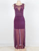 Short Dress Sleeveless with Floor Length Sheer Overlay