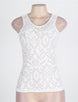 On&#160;Sale&#160;White Leather Lace Surface Sleeveless Top