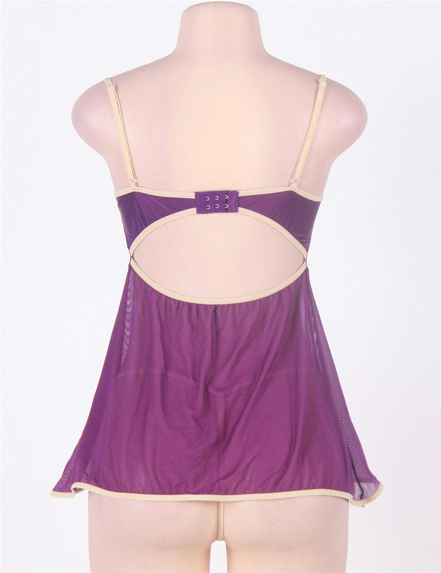 The King Mistress Sexy Scallop Purple Babydoll