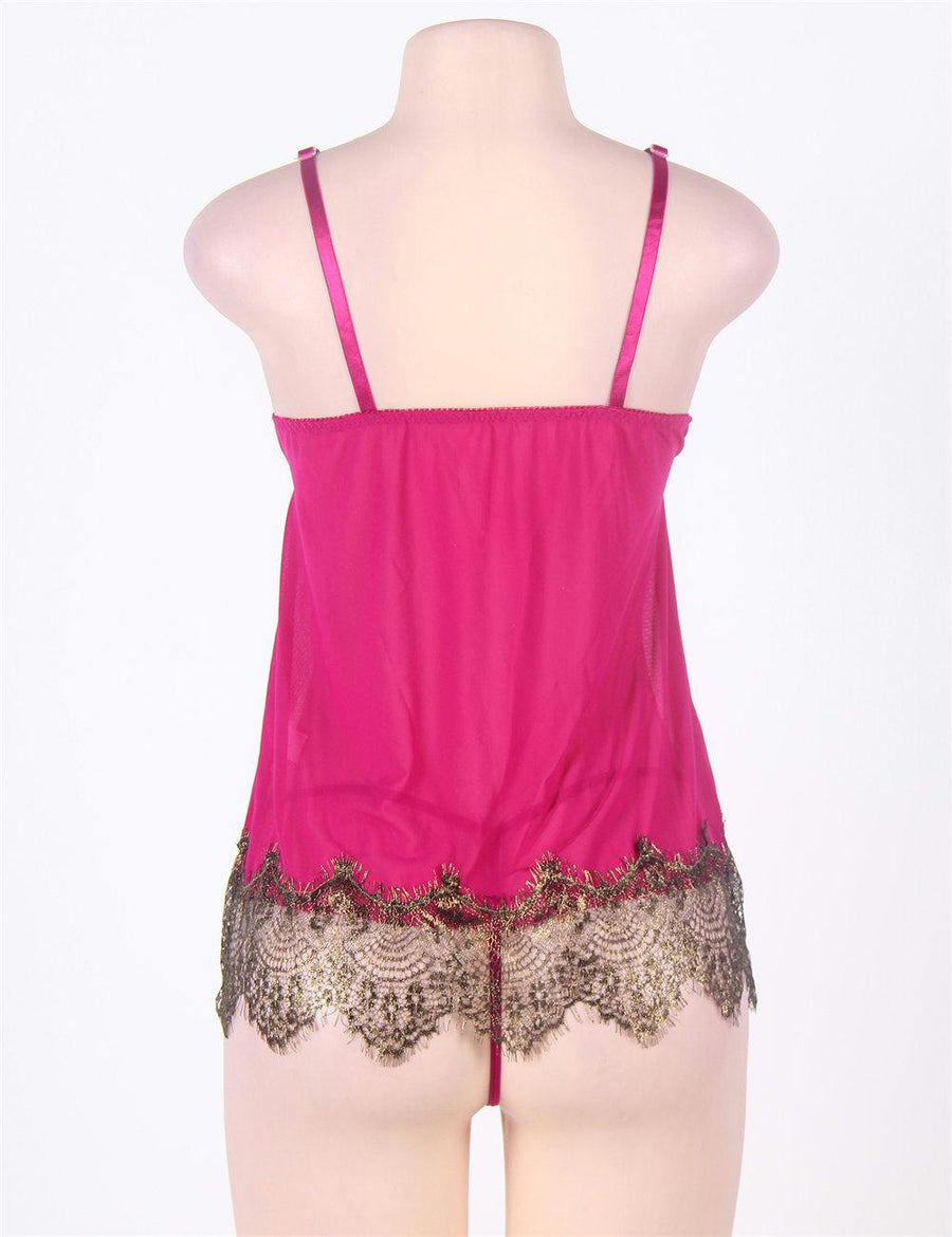 Regal Romance Sexy Rose Red Lace Babydoll