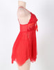 Red Flirty Lace and Microfiber Plus Size Babydoll