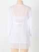 White Mesh Bell Sleeve Robe And Babydoll Set