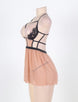 Pink Lace Camisole Eyelash Open Back Lingerie