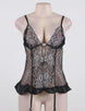 Black Sheer Mesh Lace Teddy Lingerie