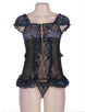 Black With Blue Crotchet Princess Babydoll