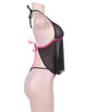 Lace Black Tulle Pink Embroidered&#160;Lingerie