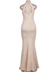 Fashion Nude Ruffle Maxi Dress