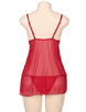 Red Multi-fibre Elegant Fly-away Babydoll