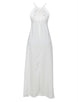 Elegant White Embroidery Backless Long Dress