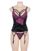 Sexy Purple Lace Bustier Lingerie Set With Bra Rim