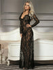 Black Delicate Lace Long Sleepwear Gown