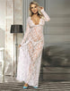 White Long Sleeve Lace Sleepwear Gown