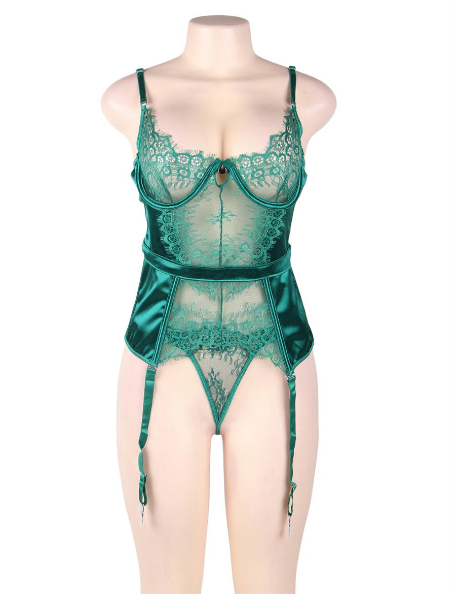 Seduction Green Lace Transparente Sexy Babydoll